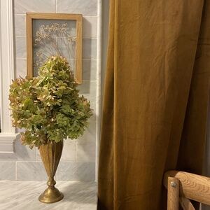 Pair of Golden Brown Velvet Drapes Curtains